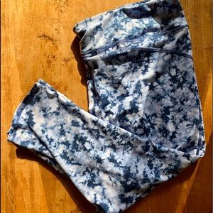 Gap Navy/White Tie Dye Capris, Sz XL